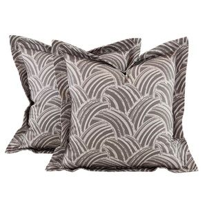 Pr Designer Vicki Payne Free Spirit Gray Modern Abstract Feathers Pillow Covers